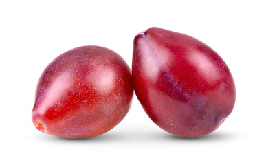 Plums plum prunes  fruit isolated on a white