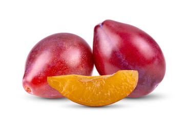 Plums plum prunes  fruit isolated on a white