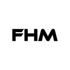 FHM letter logo design with white background in illustrator, vector logo modern alphabet font overlap style. calligraphy designs for logo, Poster, Invitation, etc.