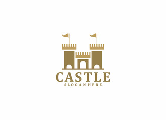 castle logo template in white background