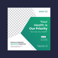 Obraz premium medical healthcare social media post, medical post design