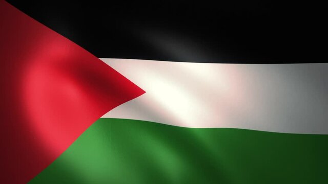 Flag of Palestine Waving in the Wind (CG | LOOP)