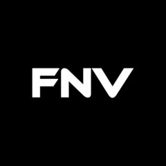 FNV letter logo design with black background in illustrator, vector logo modern alphabet font overlap style. calligraphy designs for logo, Poster, Invitation, etc.