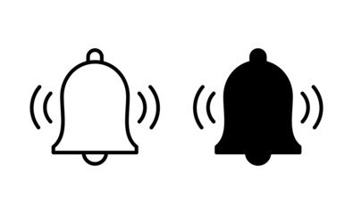 Bell Icons set. Notification sign and symbol for web site design