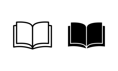 Book icons set. open book sign and symbol. ebook icon