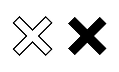 Fototapeta premium Close icons set. Delete sign and symbol. cross sign