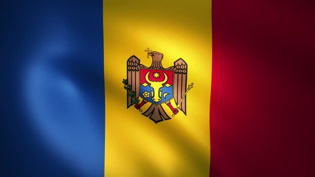 Flag of Moldova Waving in the Wind (CG | LOOP)