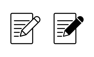 Note icons set. notepad sign and symbol