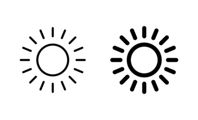 Sun icons set. Brightness sign and symbol