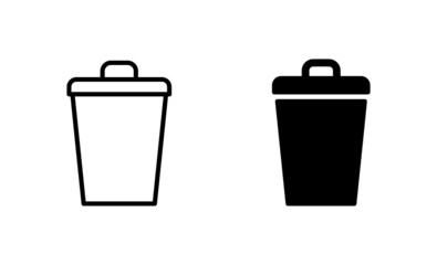 Trash icons set. trash can icon. delete sign and symbol.