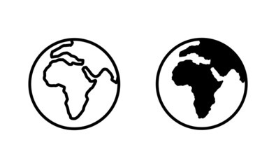 World map set. Worldmap sign and symbol. Globe icon
