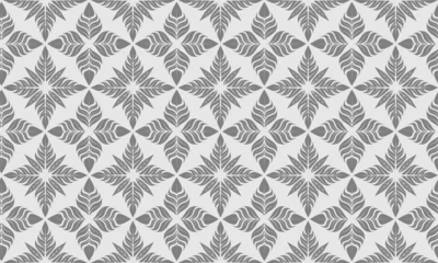 Gordijnen Geometric leaves vector seamless pattern. Abstract vector texture. Leaf background. vector illustration © andin