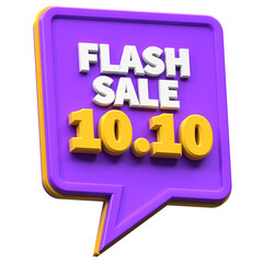 3d render flash sale 10.10 discount isolated. useful for e-commerce and online shopping illustration