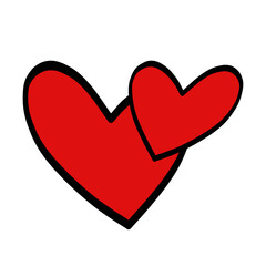 Red heart vector love design 