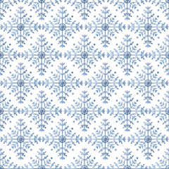 Winter pattern, background with snowflakes. Hand-drawn illustration.