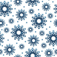 Winter pattern, background with snowflakes. Hand-drawn illustration.