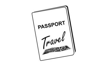 Passport icon . ID document for aboard travel