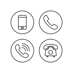 Phone icons set. Call sign and symbol. telephone symbol