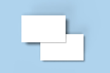 Business card mockup blue backgroup. Mock-up design for presentation branding, corporate identity, advertising, personal, stationery, graphic designers presentations. 3d Rendering