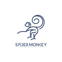 Spider monkey logo line vector illustration design. Creative design