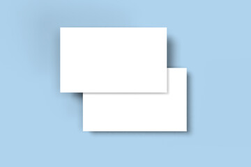 Business card mockup blue backgroup. Mock-up design for presentation branding, corporate identity, advertising, personal, stationery, graphic designers presentations. 3d Rendering