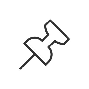 recommend clip art: Outline design of push pin icon.
