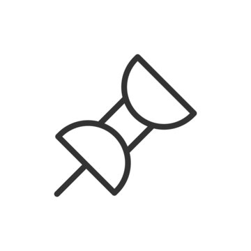 recommend clip art: Outline design of push pin icon.
