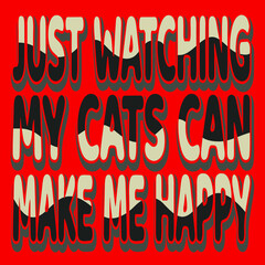 Cat typography t-shirt design.