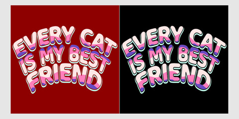 Cat typography t-shirt design.