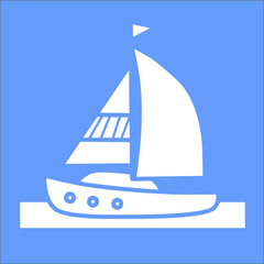 Ship icon. Shipping, cruise symbol. White style vector illustration