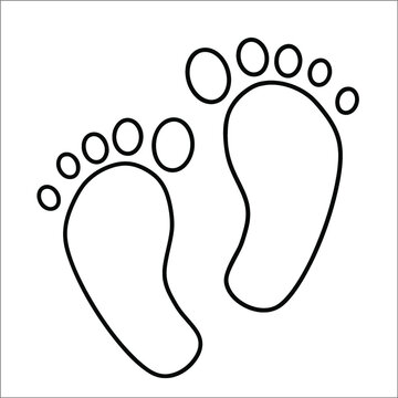 foot print icon. Vector illustration. Black and White style