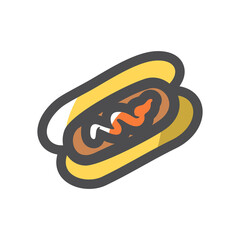 Sausage in dough Vector icon Cartoon illustration.