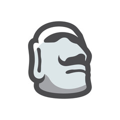 Stone Head Easter Island Vector icon Cartoon illustration.