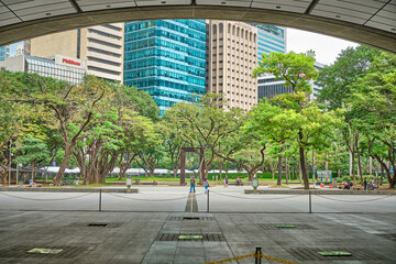 Manila, Philippines - Feb 02, 2020: streets of Makati city during daytime.