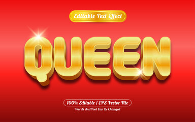 Editable text effect queen gold style