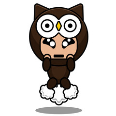 vector illustration of cartoon character mascot costume animal cute owl fart