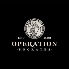 Greek philosopher socrates logo design inspiration