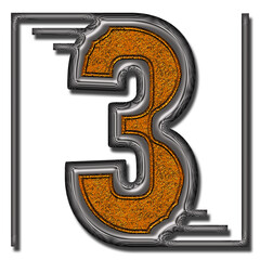 3D render of unique double metal ornament number