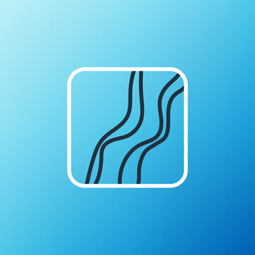Line Snake paw footprint icon isolated on blue background. Colorful outline concept. Vector