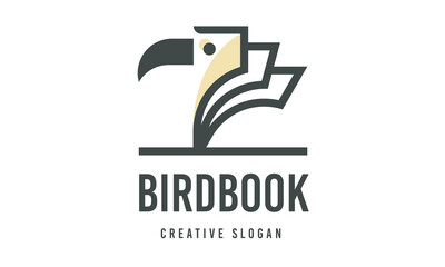 Bird Book Minimalist Logo Template