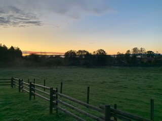 Bavarian countryside at sunset