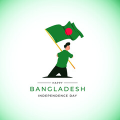 Bangladesh national day. Bangladesh waving flag. Banner design template.