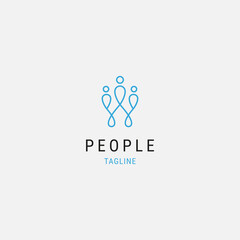 Abstract people premium logo icon design modern minimal, with family illustration. 