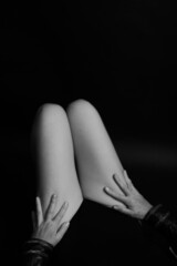 beautiful details of female legs close-up