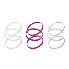 Set onion rings. Three varieties of onions, cut into rings. Cooking. Vector illustration isolated on a white background for design and web.