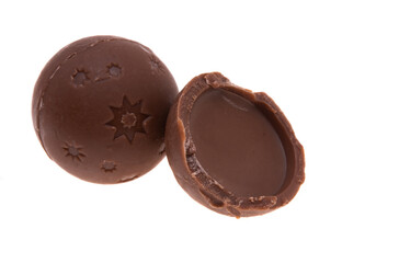 chocolate truffles isolated