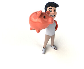 Fun 3D Asian teenager with a manga style