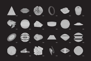 Strange Vector Shapes Collection. Geometric figures, distortion. - obrazy, fototapety, plakaty