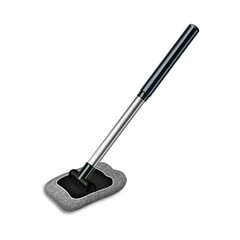 Brush Tool For Washing Car Body And Window Vector. Brush With Handle Wash Service Equipment For Cleaning And Wash Vehicle. Automobile Brushing Cleaner Template Realistic 3d Illustration