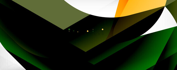 Geometric abstract background - multicolored abstract shapes on white. Vector Illustration For Wallpaper, Banner, Background, Landing Page